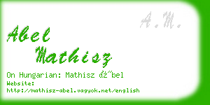 abel mathisz business card